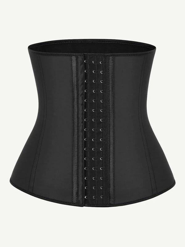 Steel Boned Black Latex Waist Trainer